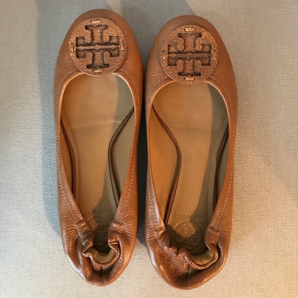 Tan brown Tory Burch ballet flat